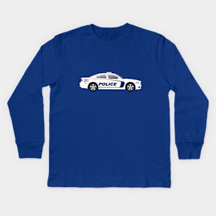 White Police Car Kids Long Sleeve T-Shirt